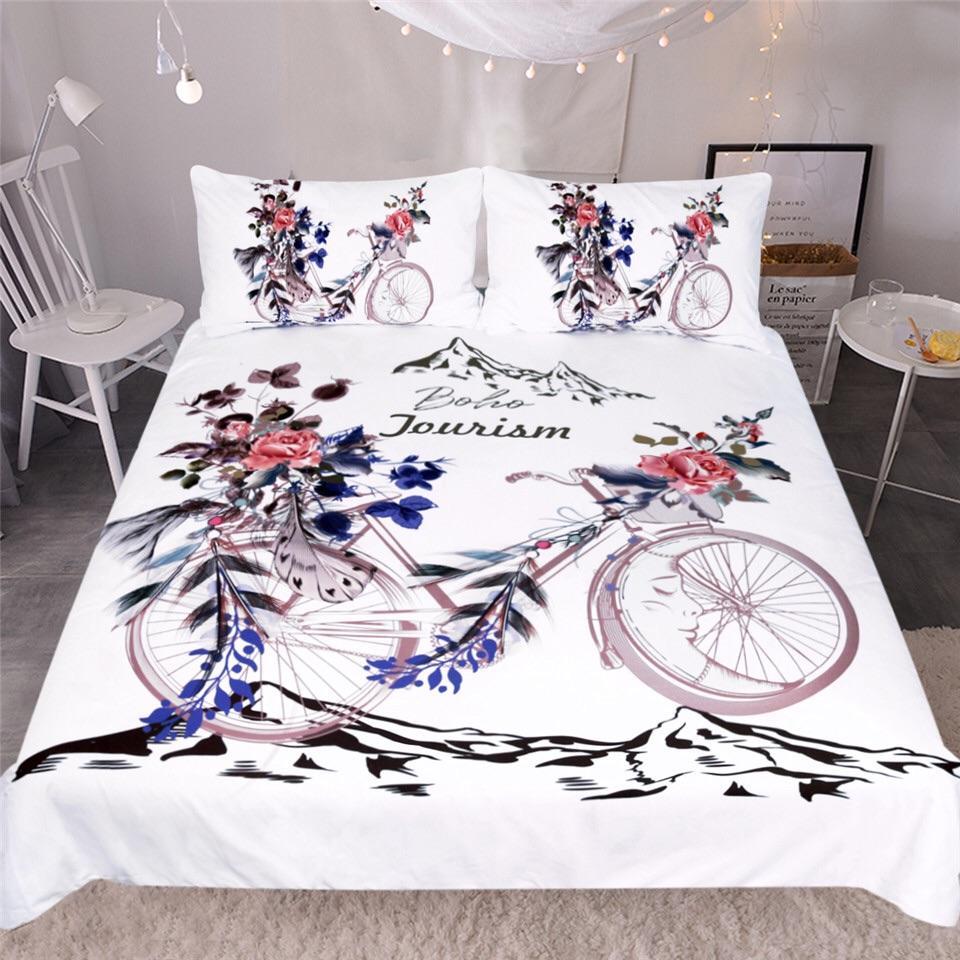Boho Tourism Bicycle 3D Customized Duvet Cover Bedding Sets