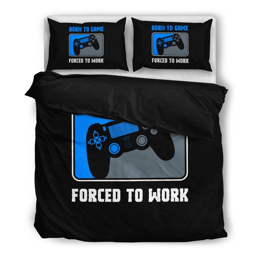 Born To Game Forced To Work PS 3D Customized Duvet Cover Bedding Sets