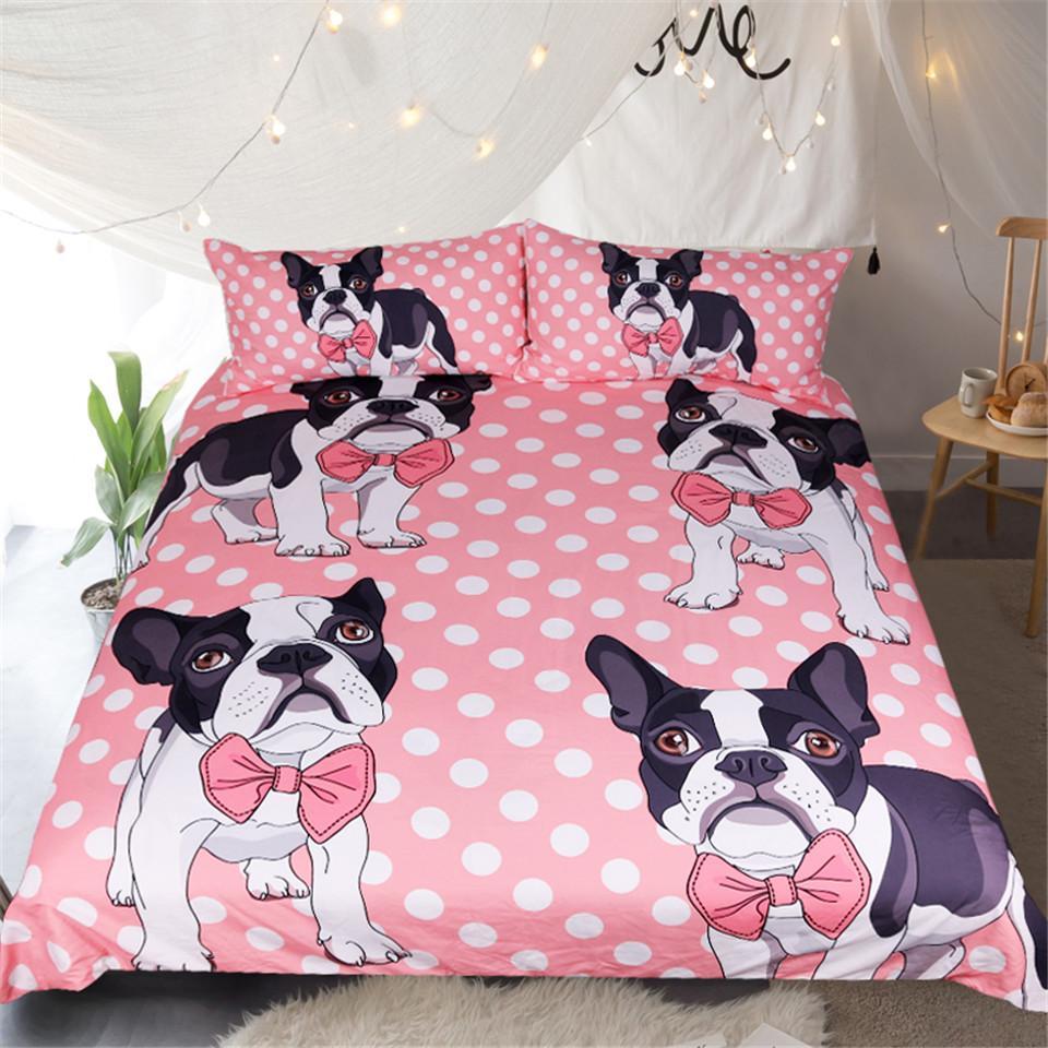Bow Tie Bulldog 3D Customized Duvet Cover Bedding Sets