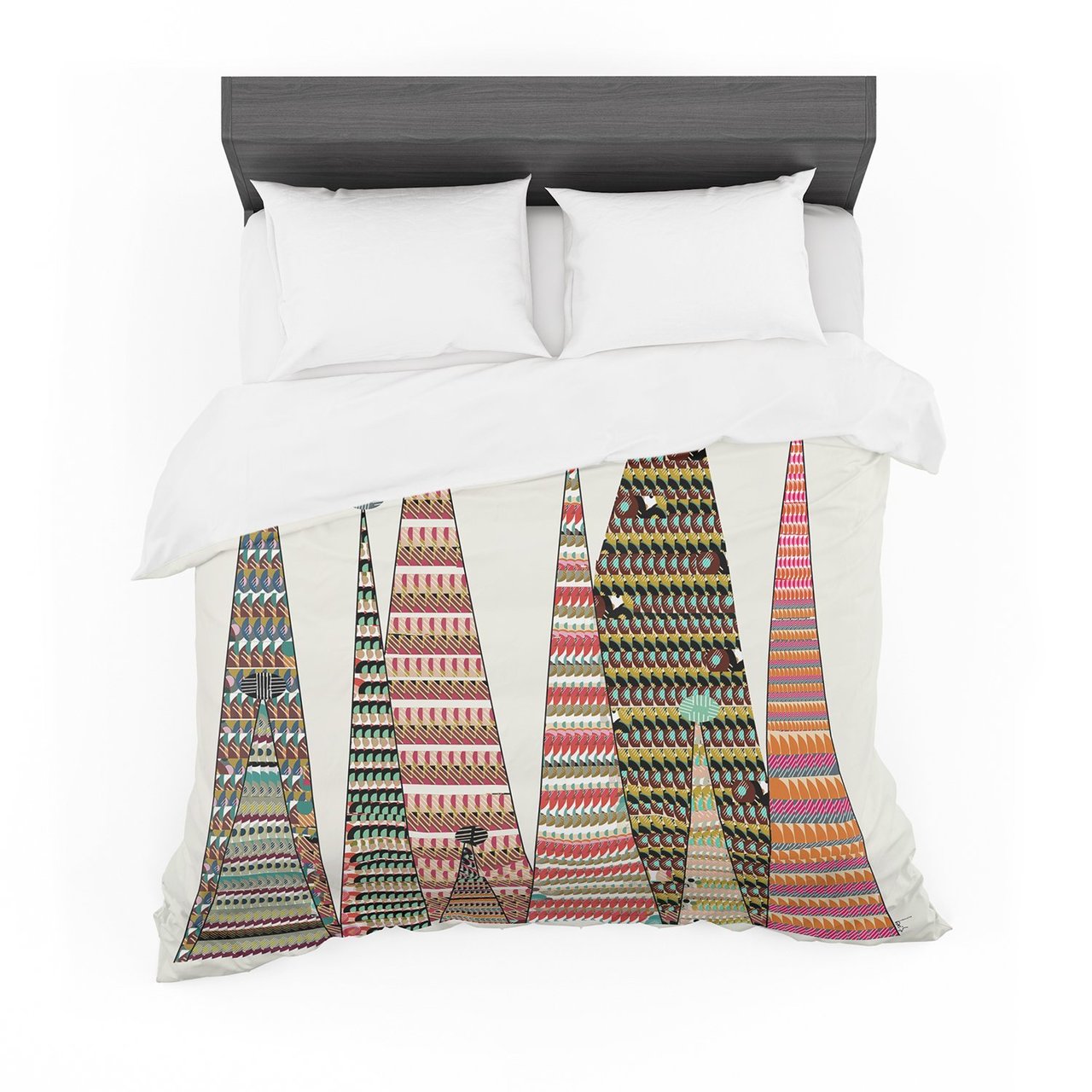 Bri Buckley ‘Feather Peaks’ Rainbow Triangles Featherweight3D Customized Duvet Cover Bedding Sets
