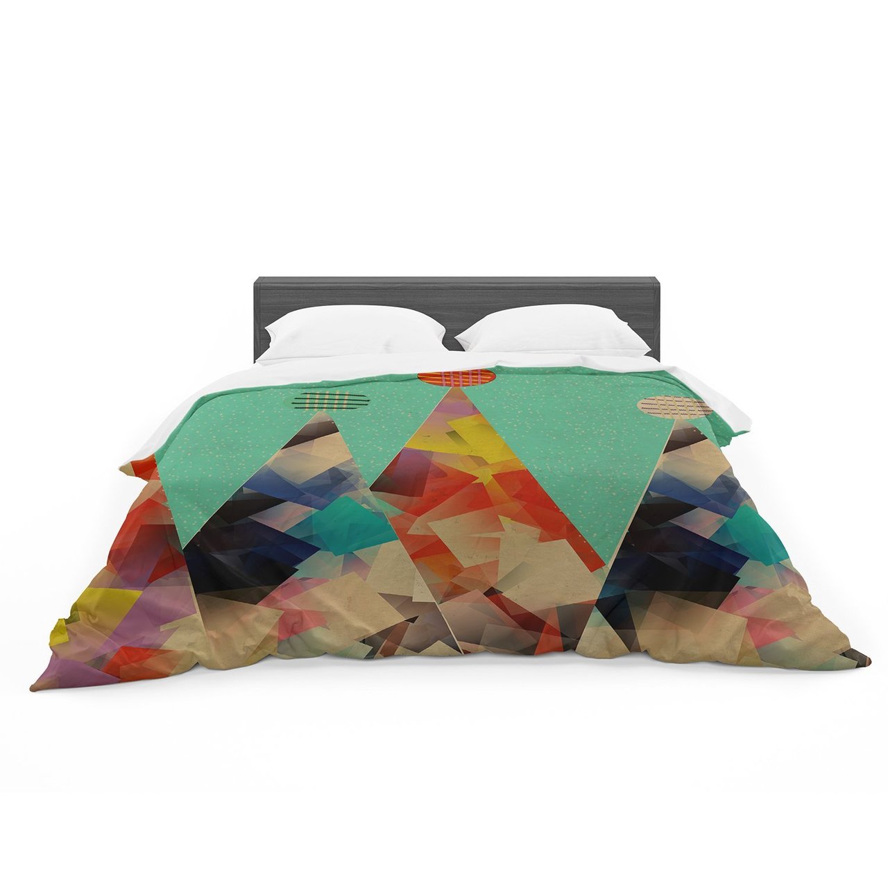Bri Buckley ‘Rainbow Peaks’ Teal Triangles Featherweight3D Customized Duvet Cover Bedding Sets