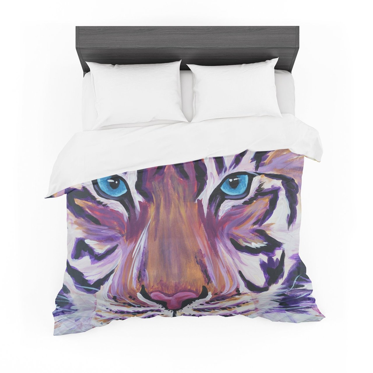 Brienne Jepkema ‘Purple Tiger’ Orange White Featherweight3D Customized Duvet Cover Bedding Sets