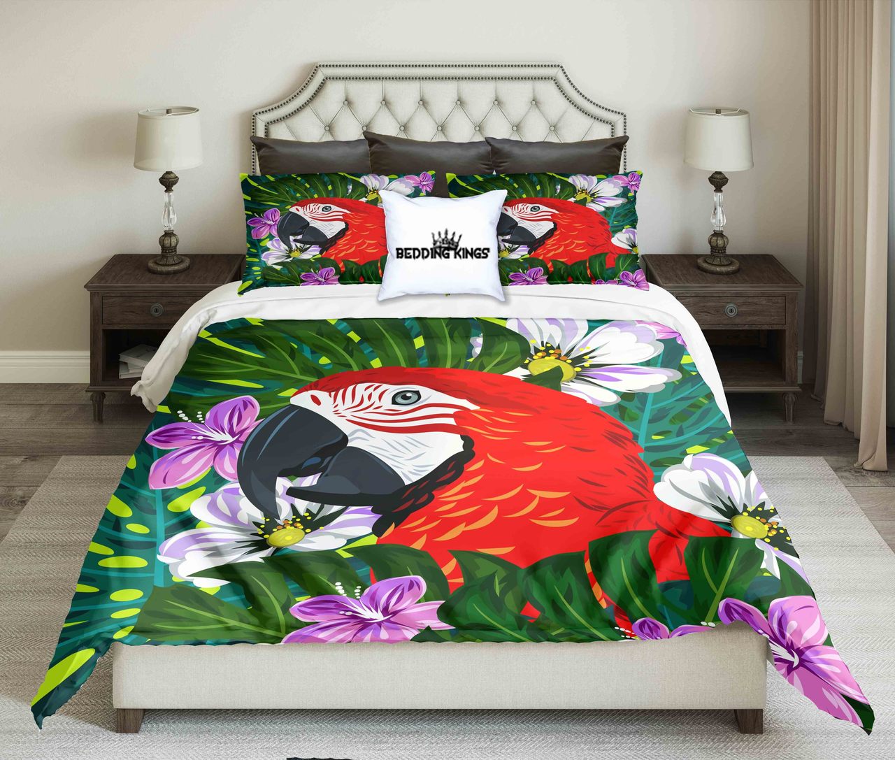 Bright Colour Parrot Design | kings3D Customized Duvet Cover Bedding Sets