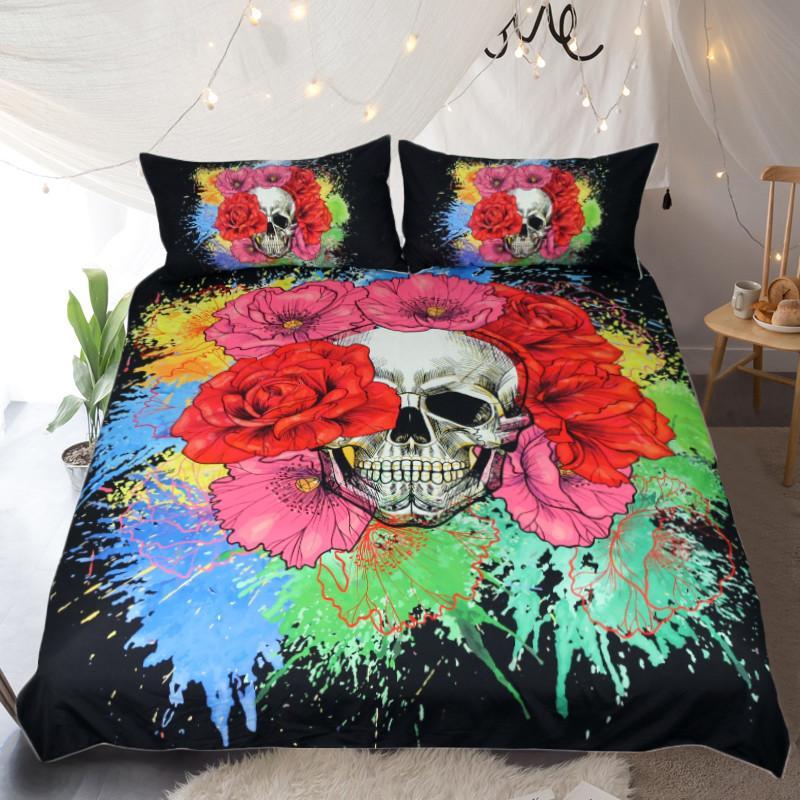 Bright Floralkull 3D Customized Duvet Cover Bedding Sets