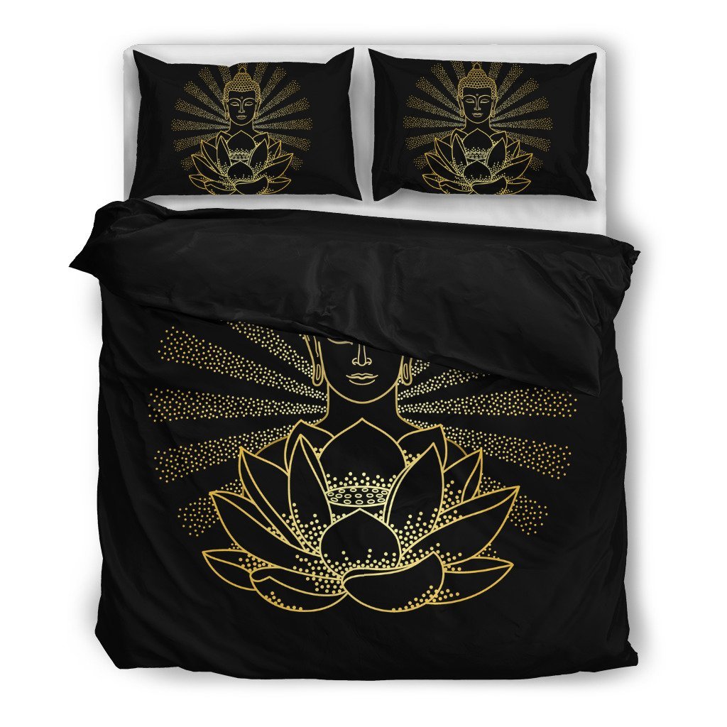 Buddha and Lotus 3D Customized Duvet Cover Bedding Sets