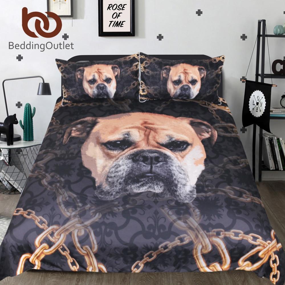 Bulldog for Kids 3D Printed Dog et Animal Printed Bedclothes 3D Customized Duvet Cover Bedding Sets