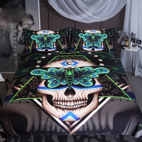 Butterfly Gothic Skull Duvet Cover Set