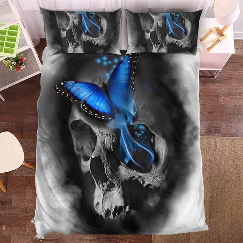 Butterfly Skull 3D Customized Duvet Cover Bedding Sets
