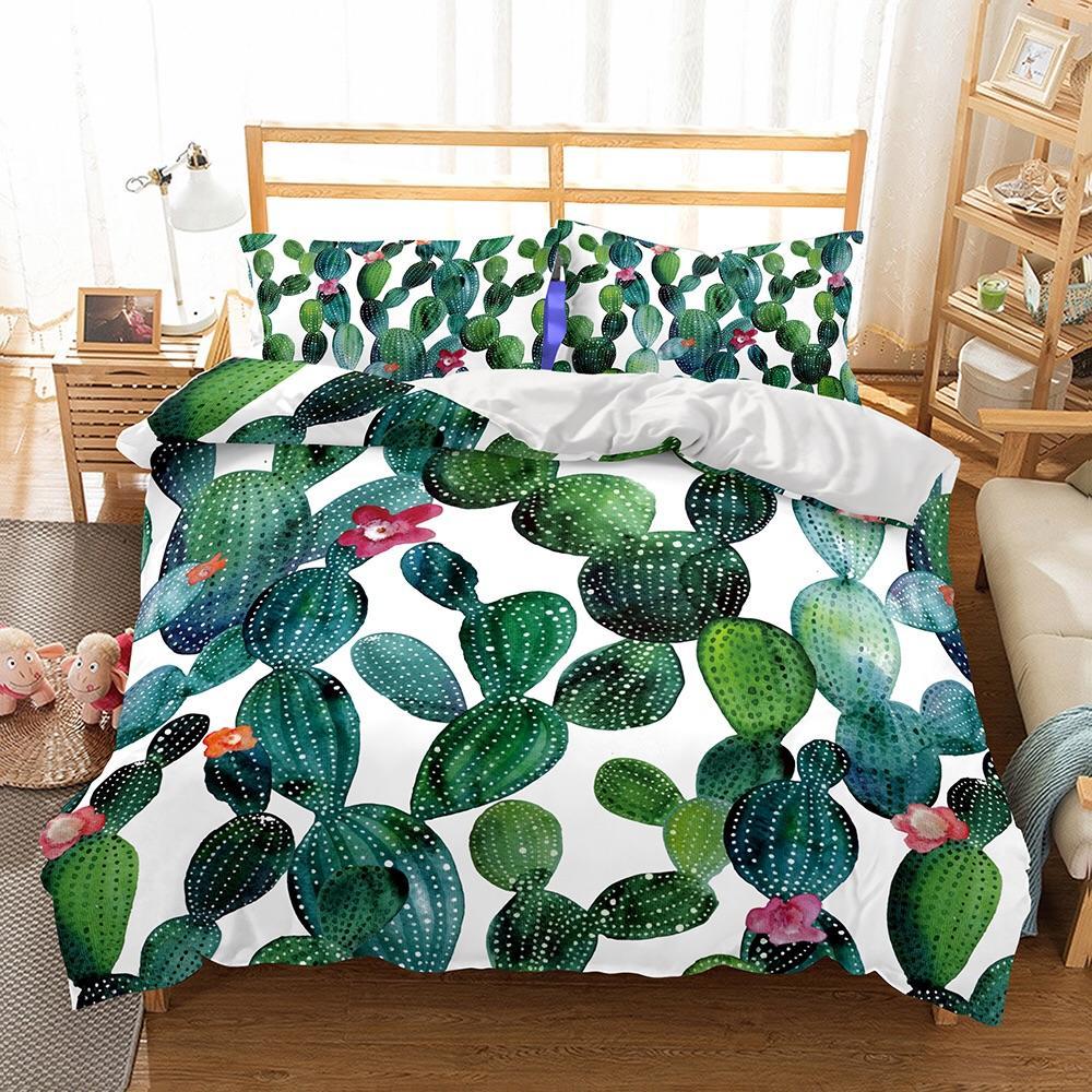 Cactus Print 3D Customized Duvet Cover Bedding Sets