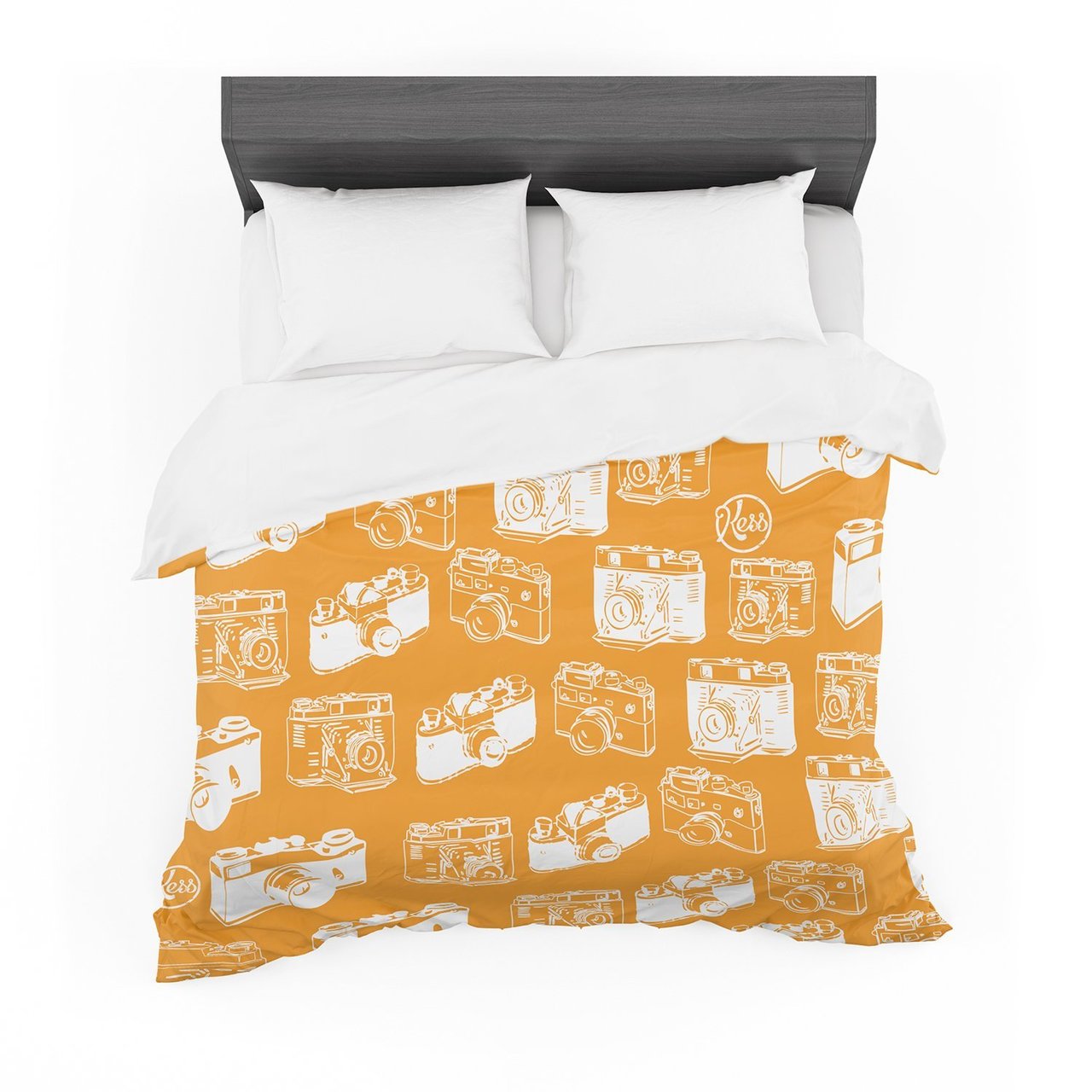 Camera Pattern KESS Orange Cotton3D Customized Duvet Cover Bedding Sets