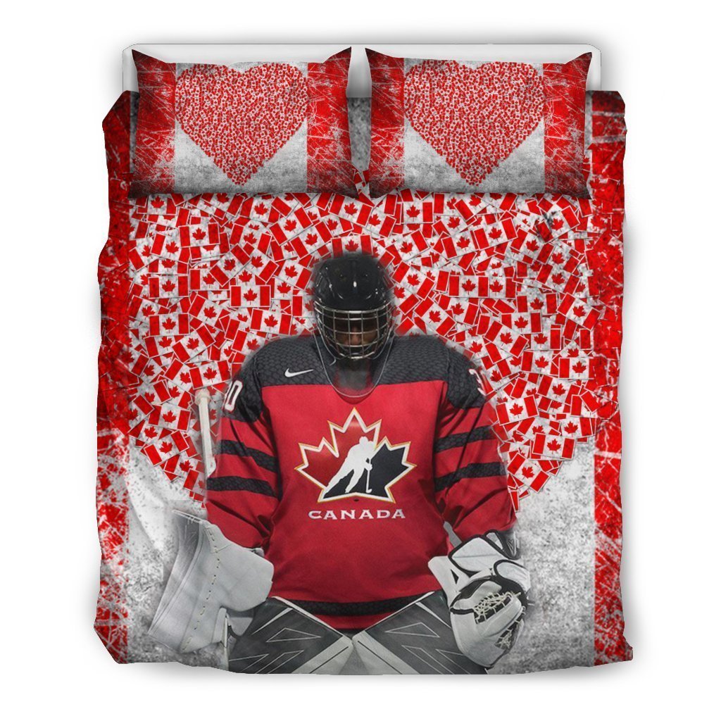 Canada Hockey Bedding Set Beige
