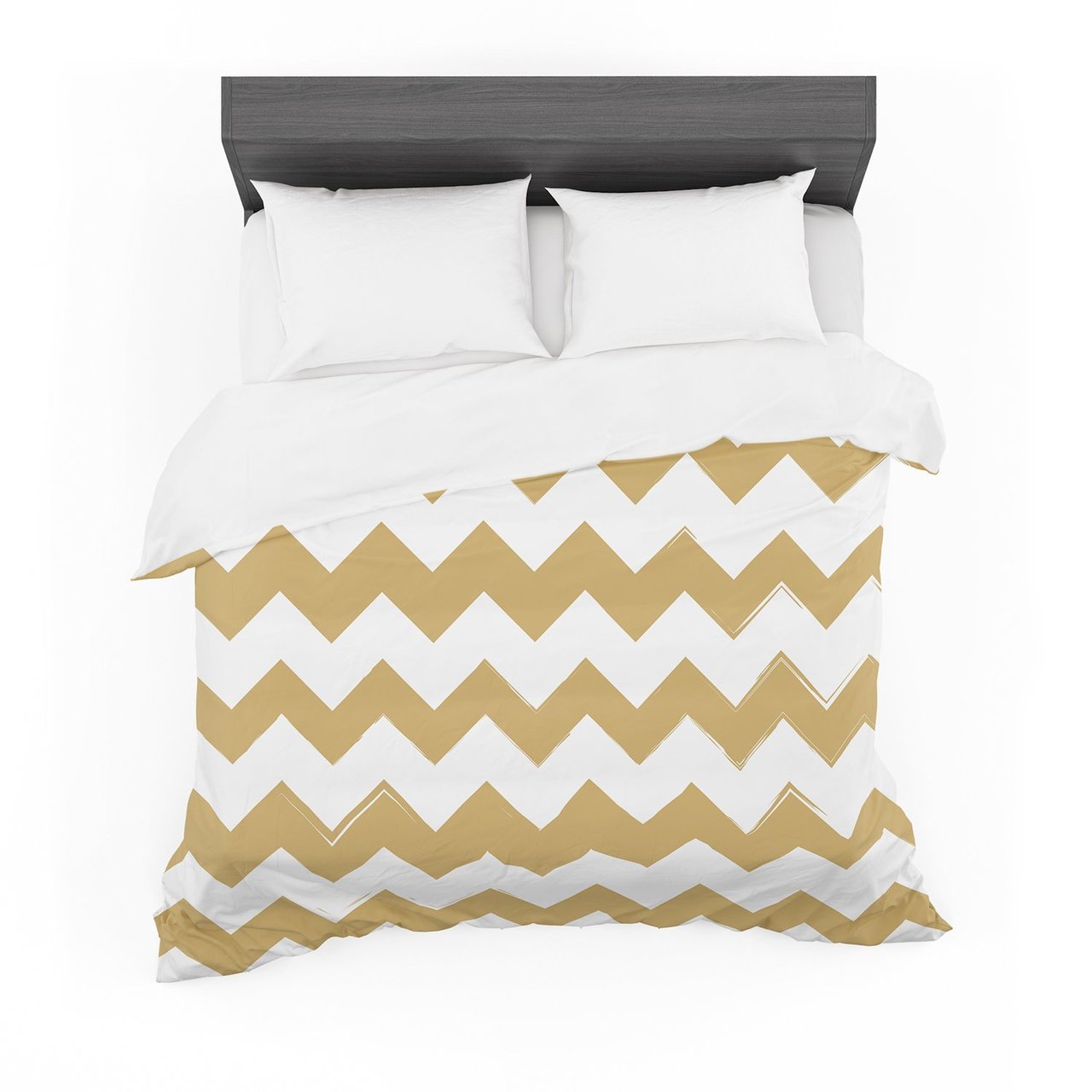 Candy Cane Gold Chevron Cotton3D Customized Duvet Cover Bedding Sets