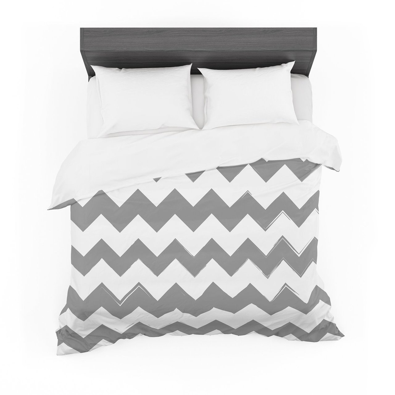 Candy Cane Gray Chevron Cotton3D Customized Duvet Cover Bedding Sets