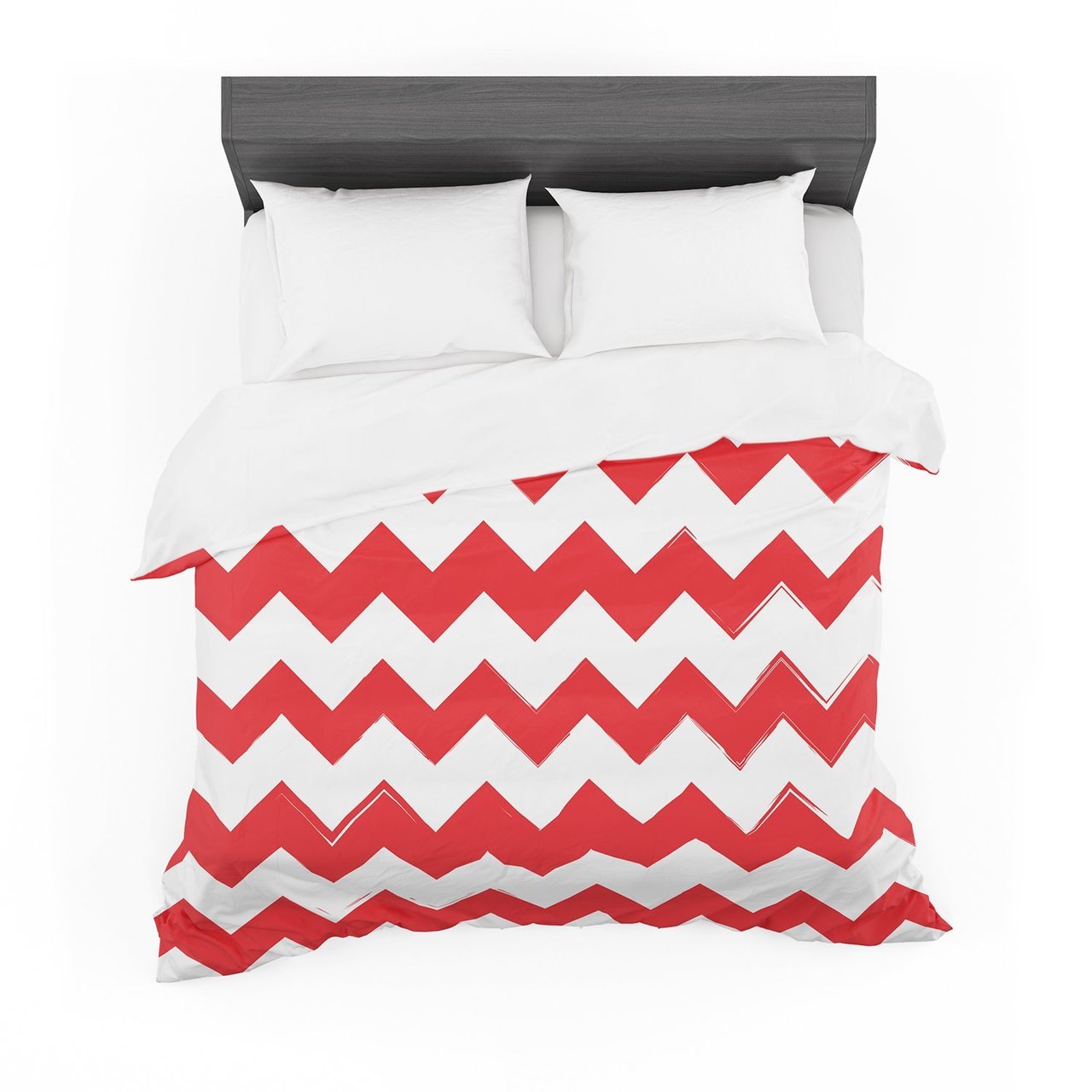Candy Cane Red Chevron Cotton3D Customized Duvet Cover Bedding Sets