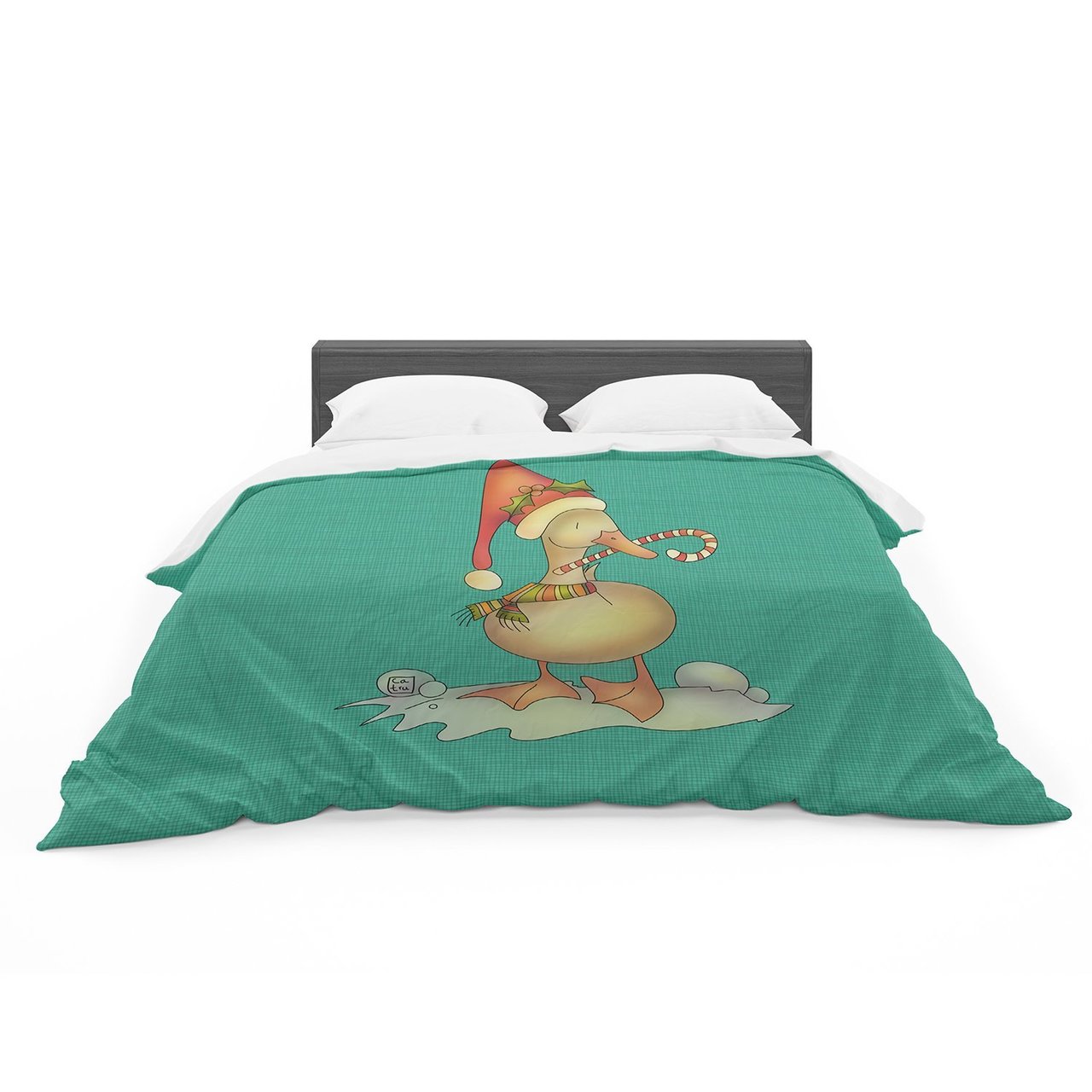 Carina Povarchik ‘Xmas Duck’ Teal Featherweight3D Customized Duvet Cover Bedding Sets