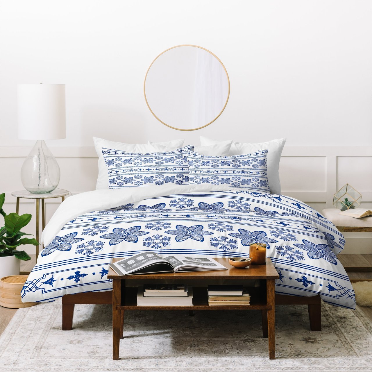 Caroline Okun Deep Blue Snowdrift Duvet Cover