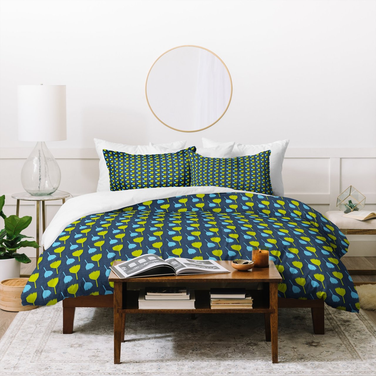 Caroline Okun Green Ginkgo Duvet Cover