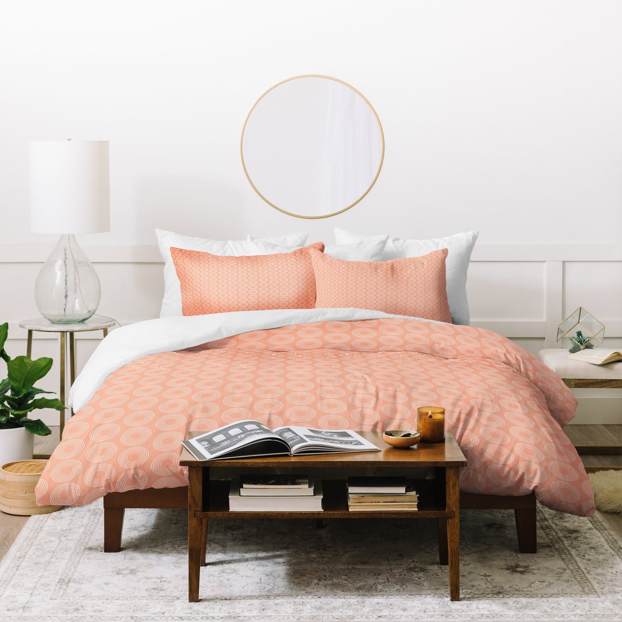 Caroline Okun Mod Pink Circles Duvet Cover
