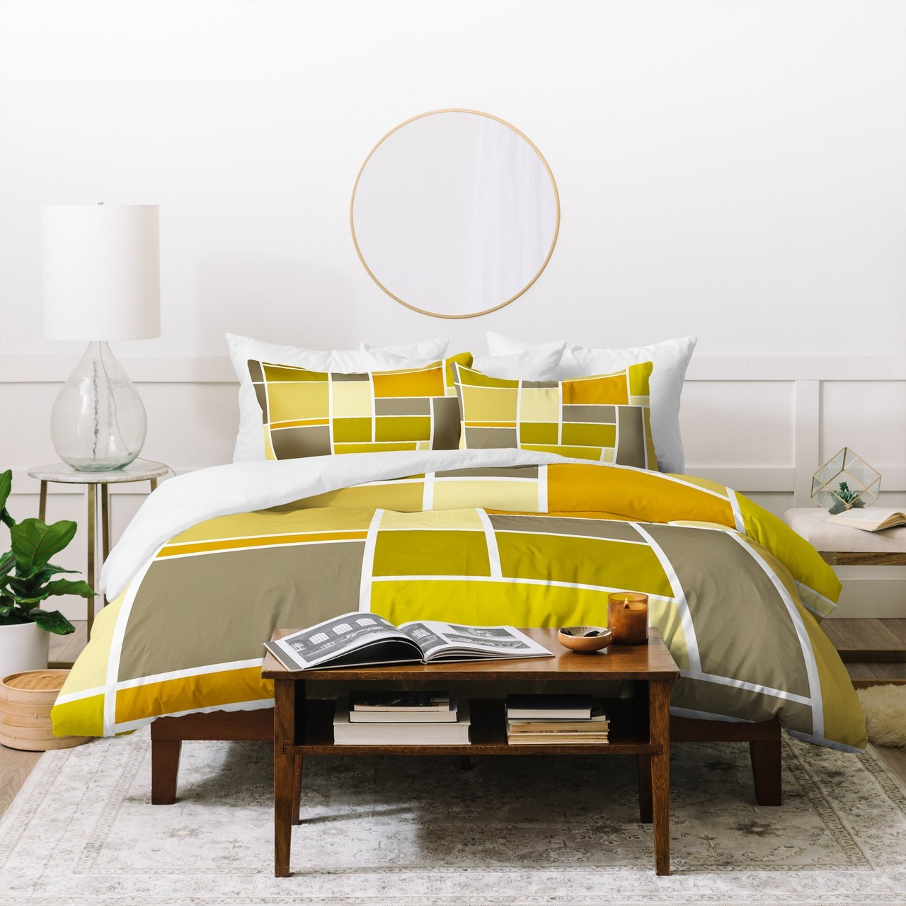 Caroline Okun Sunrise Grid Duvet Cover