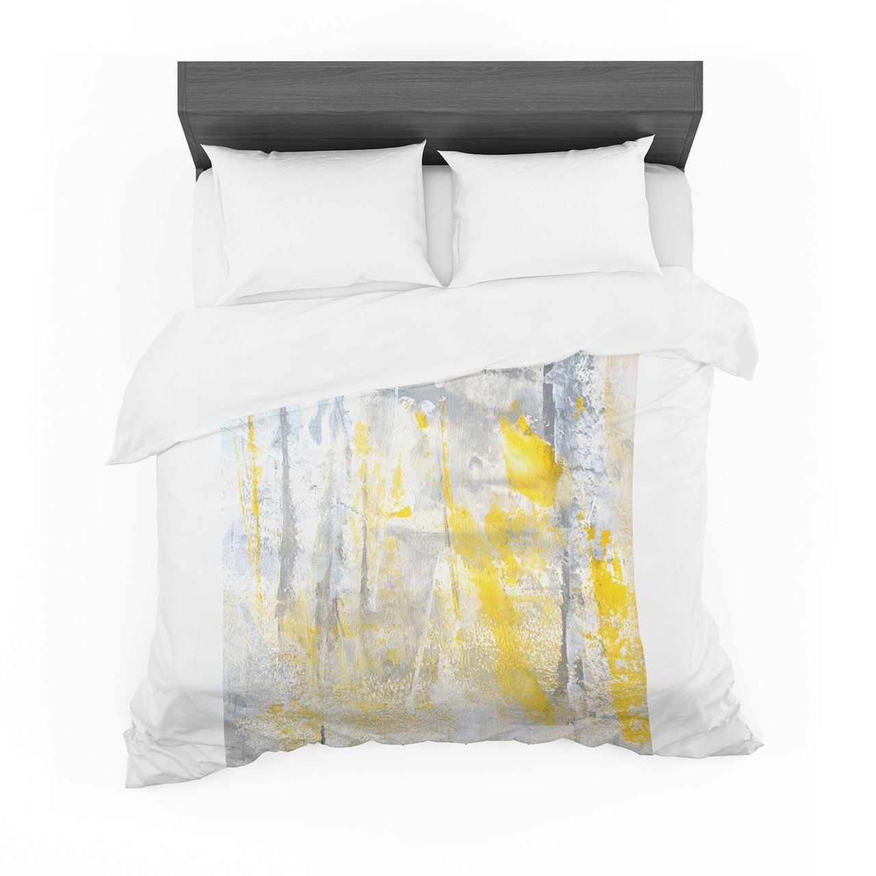 CarolLynn Tice ‘Abstraction’ Grey Yellow Featherweight3D Customized Duvet Cover Bedding Sets