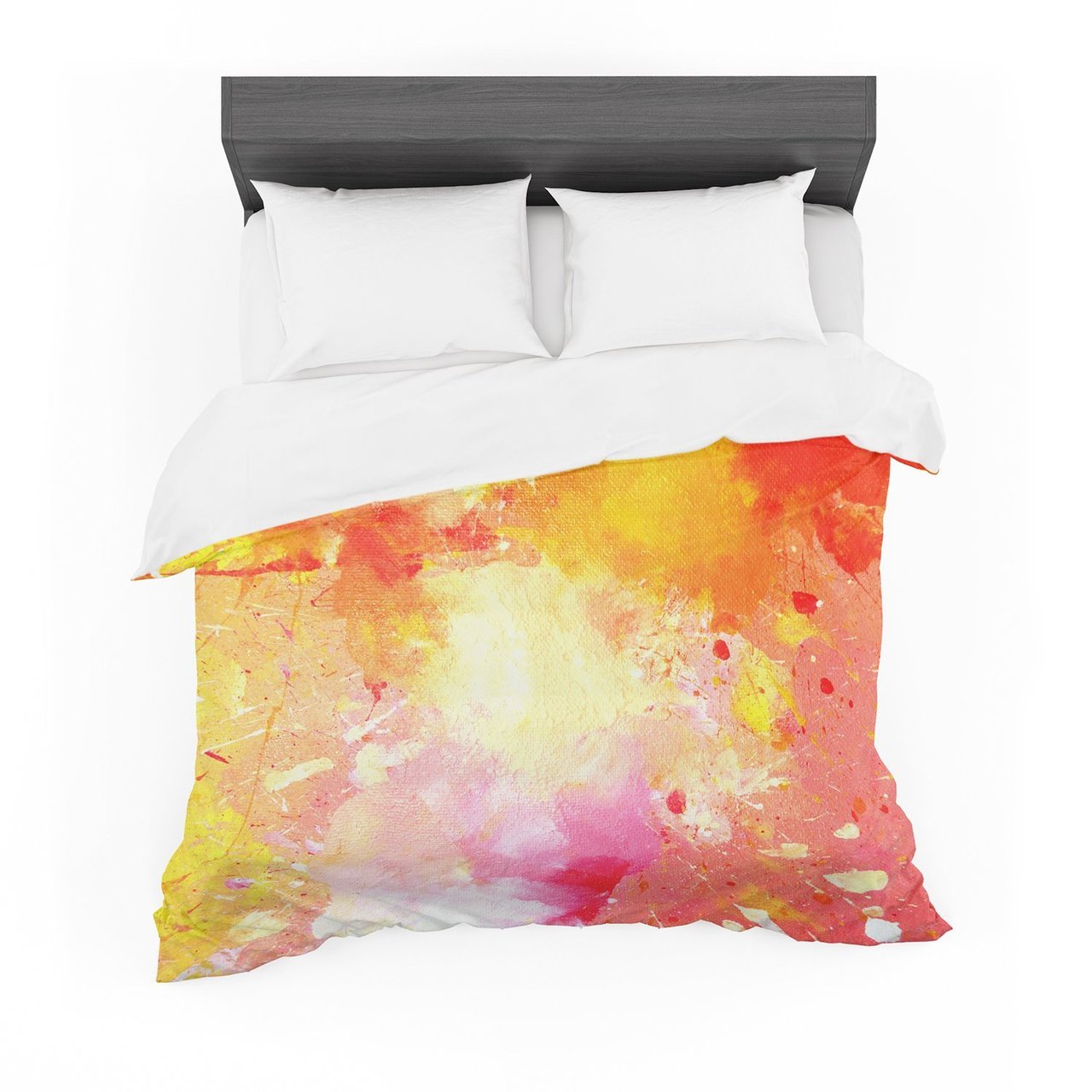 CarolLynn Tice ‘Splash’ Orange Yellow Cotton3D Customized Duvet Cover Bedding Sets