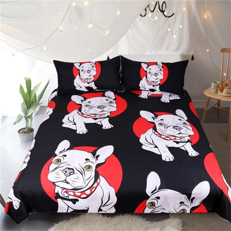 Cartoon Bulldog Bedding Set