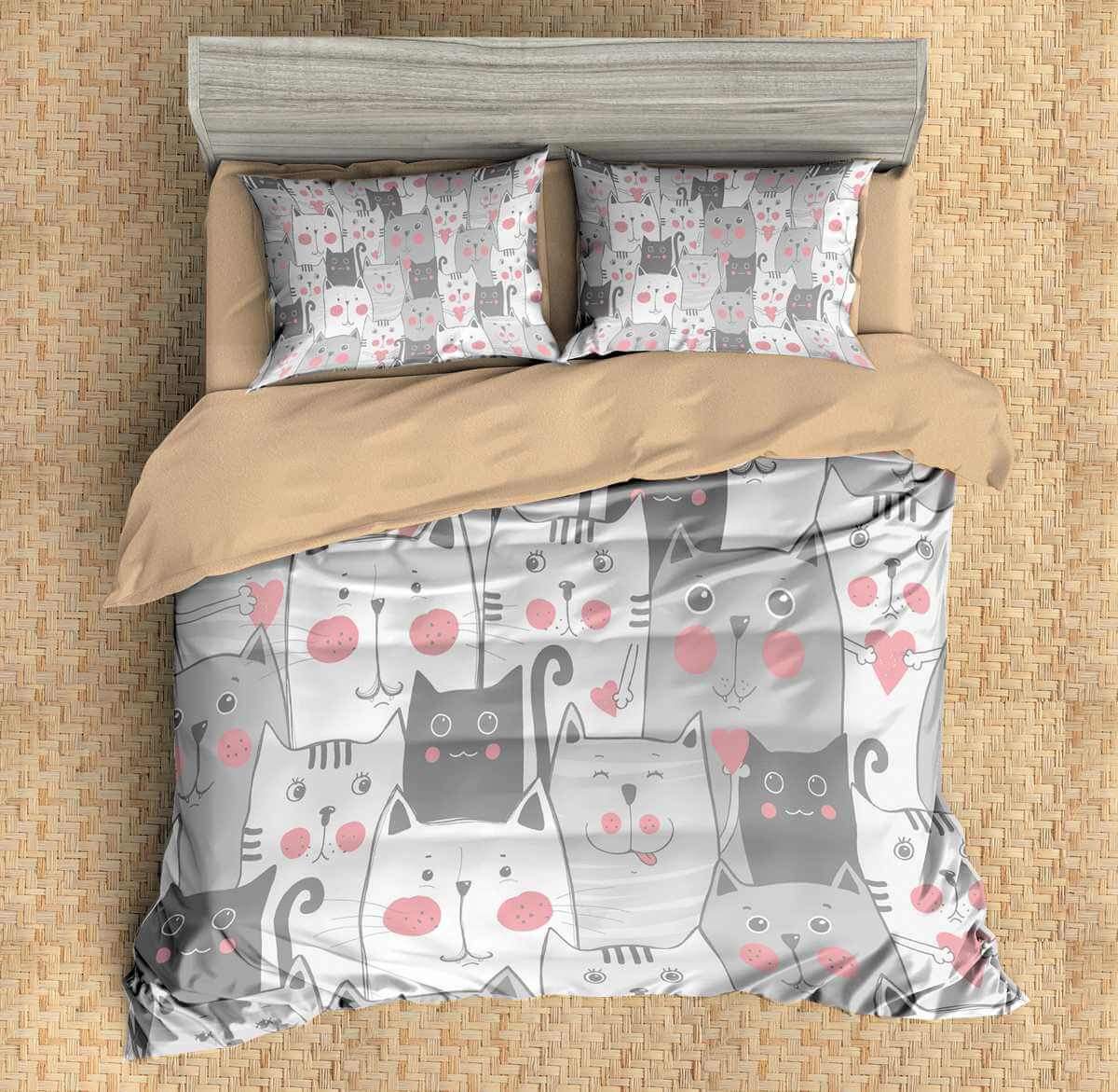 Cartoon Cats 1 3D Customized Duvet Cover Bedding Sets