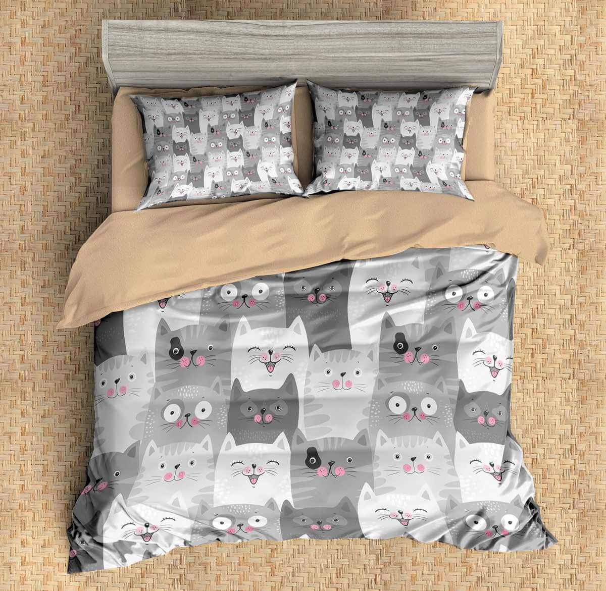 Cartoon Cats 3 3D Customized Duvet Cover Bedding Sets