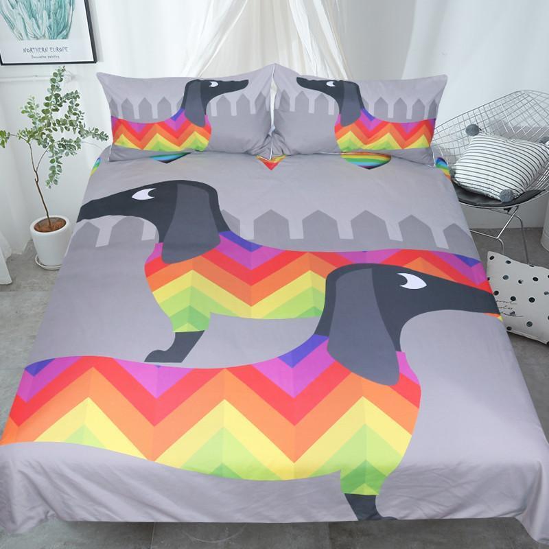 Cartoon Dachshund Bedding Set