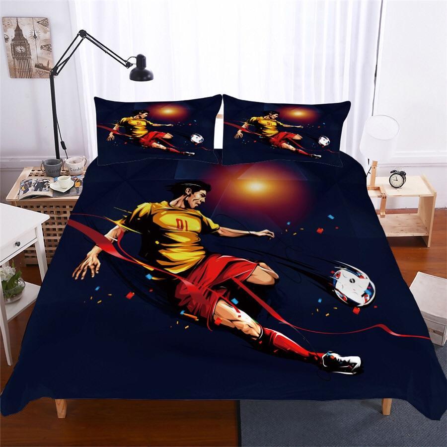 Cartoonoccer Player 3D Customized Duvet Cover Bedding Sets