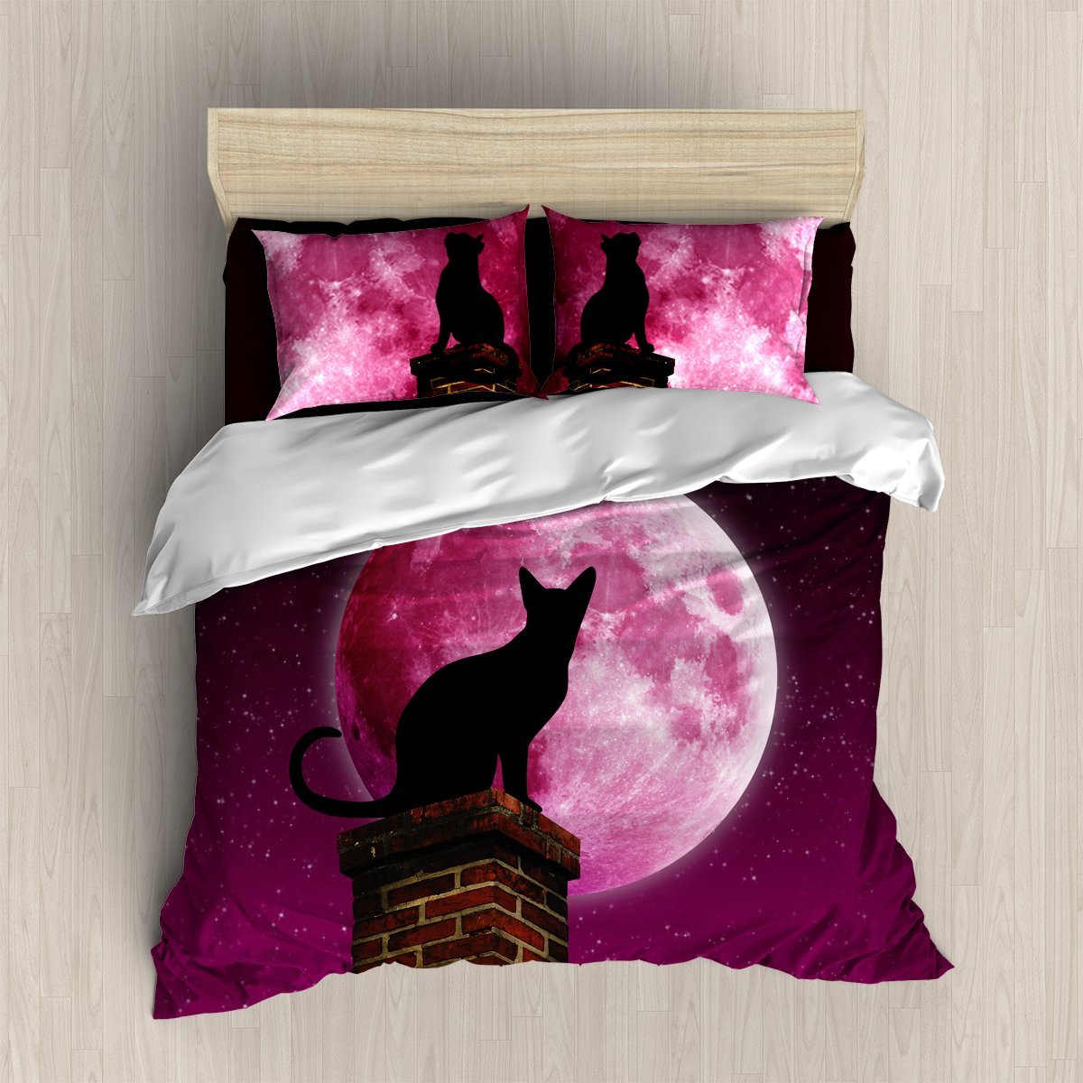 Cat And Moon 3D Customized Duvet Cover Bedding Sets