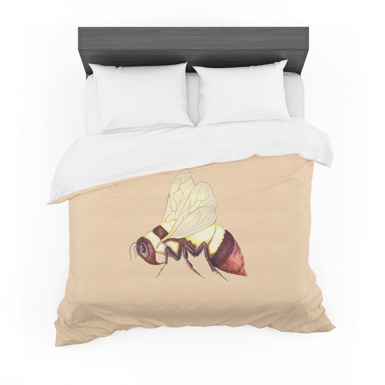 Catherine Holcombe ‘Bee Happy Beige’ Cotton3D Customized Duvet Cover Bedding Sets