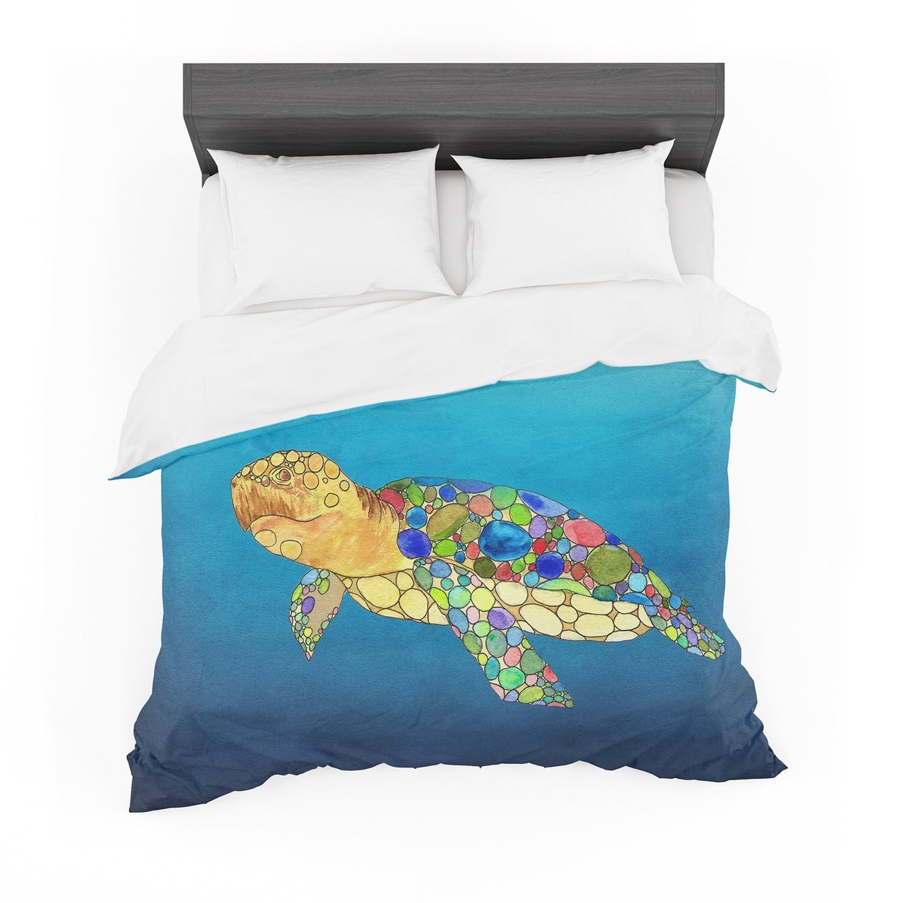 Catherine Holcombe ‘Bubbles’ Blue Turtle Featherweight3D Customized Duvet Cover Bedding Sets