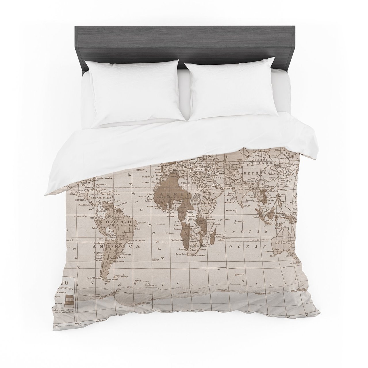 Catherine Holcombe ‘Emerald World’ Vintage Map Featherweight3D Customized Duvet Cover Bedding Sets