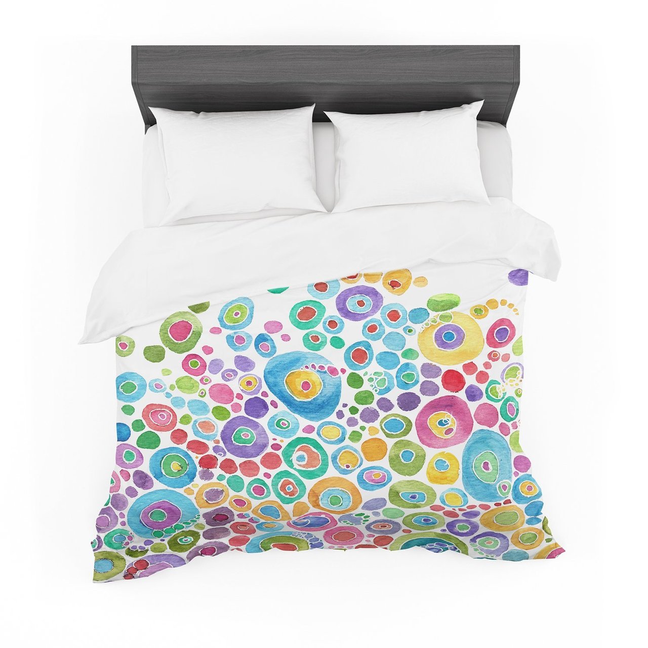 Catherine Holcombe ‘Inner Circle White’ Cotton3D Customized Duvet Cover Bedding Sets