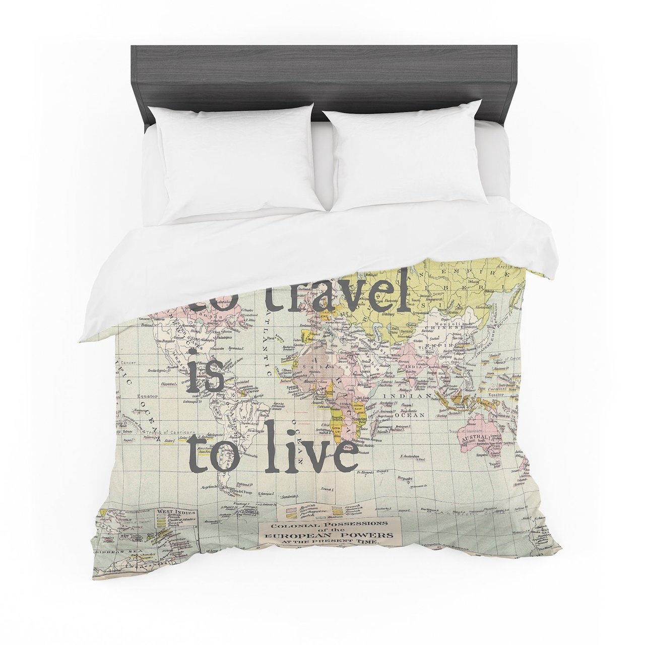 Catherine Holcombe ‘To Travel Is To Live’ Color Map Featherweight3D Customized Duvet Cover Bedding Sets