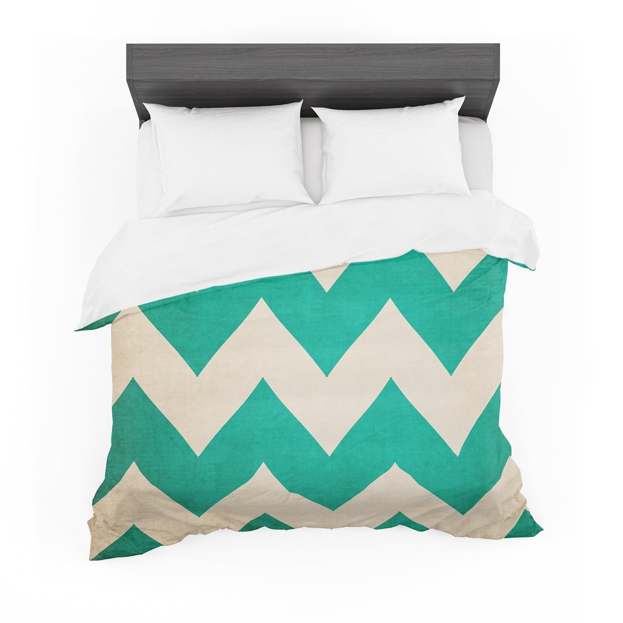 Catherine McDonald ‘2013’ Teal Chevron Cotton3D Customized Duvet Cover Bedding Sets