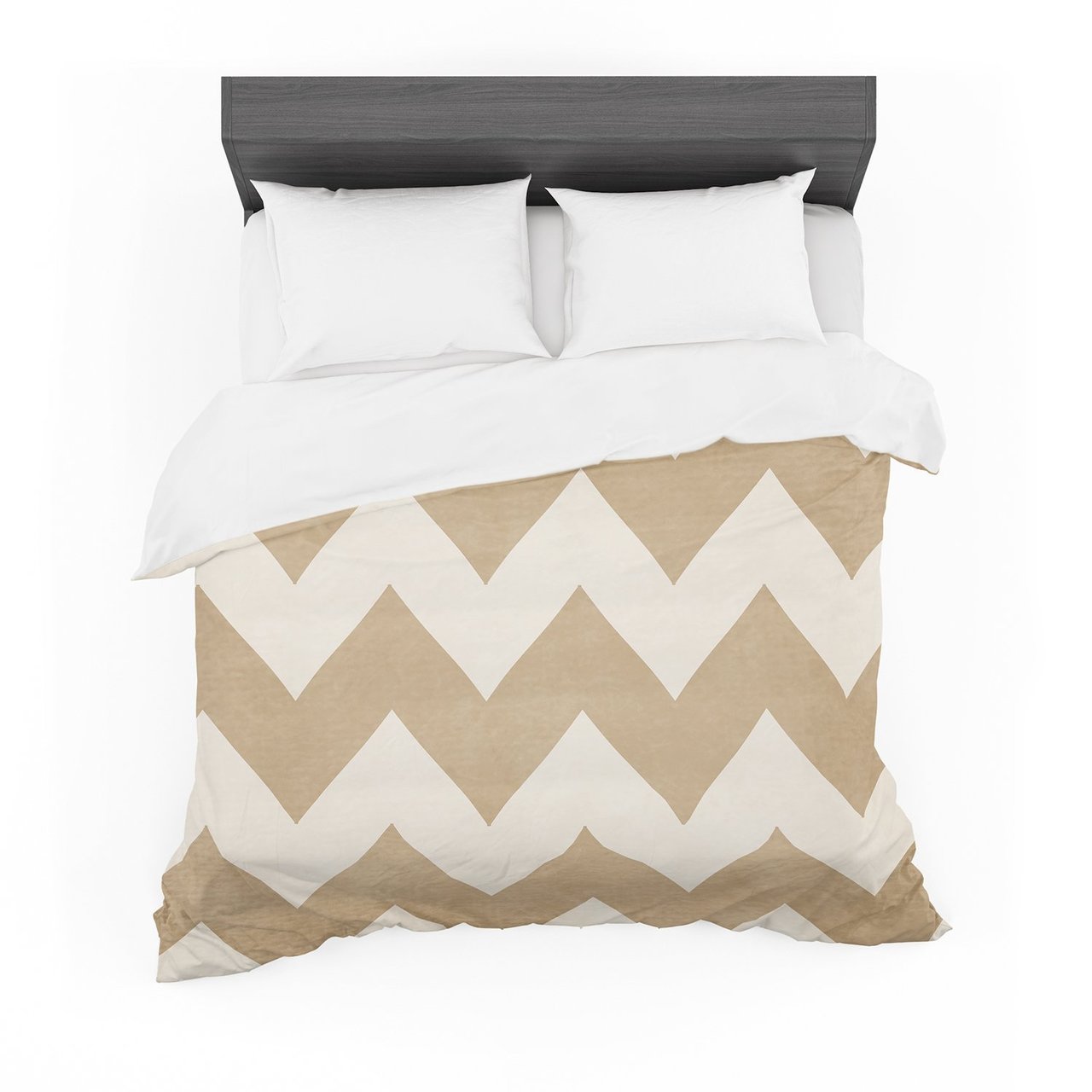 Catherine McDonald ‘Biscotti and Cream’ Chevron Featherweight3D Customized Duvet Cover Bedding Sets