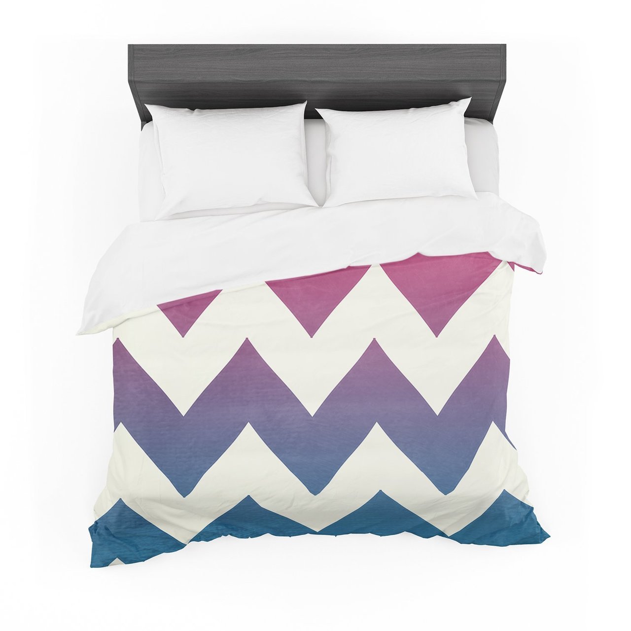 Catherine McDonald ‘Fade to Blue’ Chevron Featherweight3D Customized Duvet Cover Bedding Sets