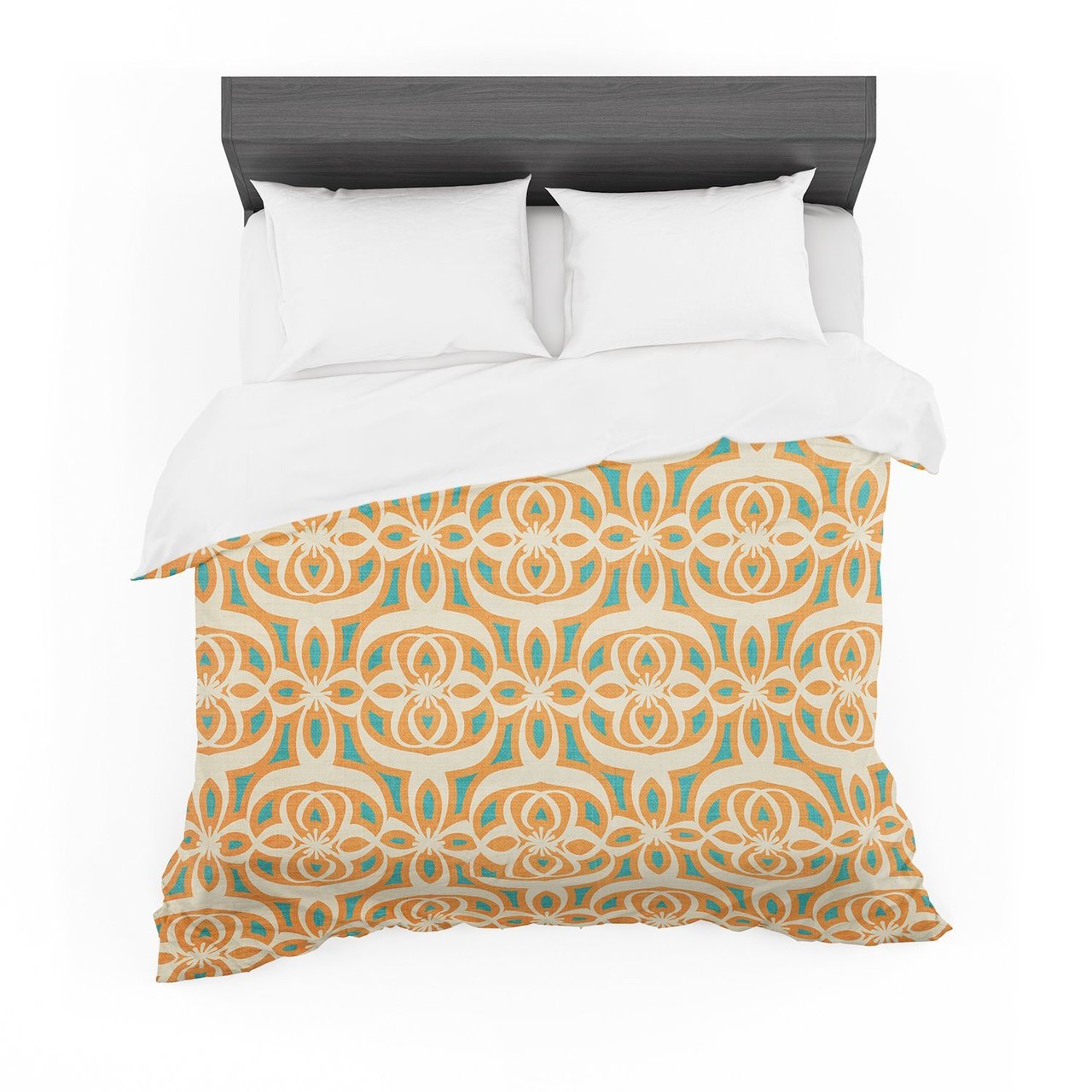 Catherine McDonald ‘Swan Lake Turquoise’ Teal Orange Featherweight3D Customized Duvet Cover Bedding Sets