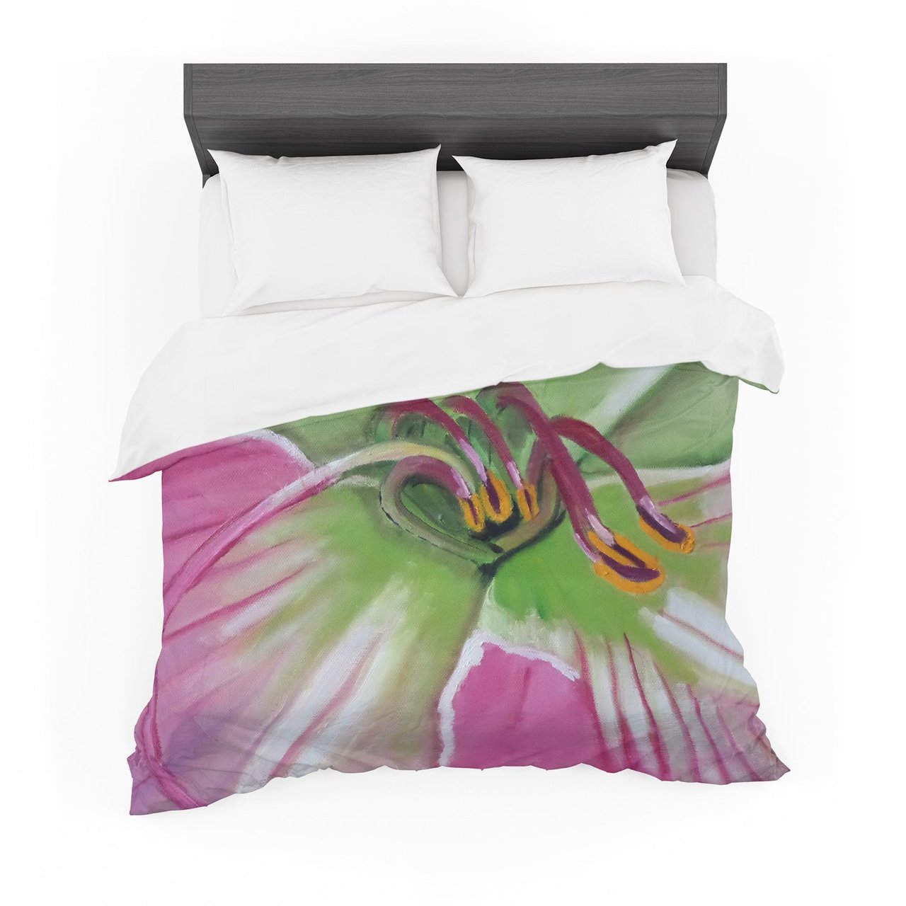 Cathy Rodgers ‘Pink and Green’ Flower Featherweight3D Customized Duvet Cover Bedding Sets
