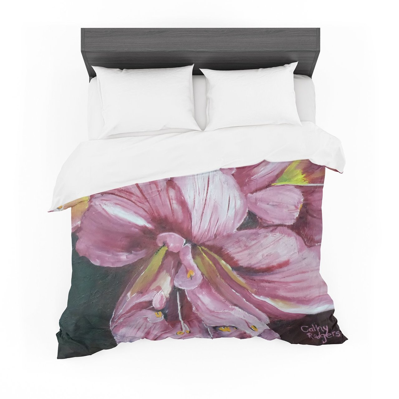 Cathy Rodgers ‘Pink Day Lily Blooms’ Pink Flower Featherweight3D Customized Duvet Cover Bedding Sets
