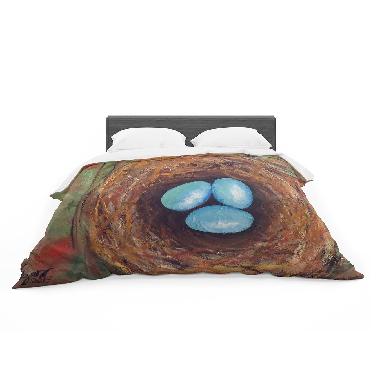 Cathy Rodgers ‘Robins Eggs’ Green Brown Featherweight3D Customized Duvet Cover Bedding Sets