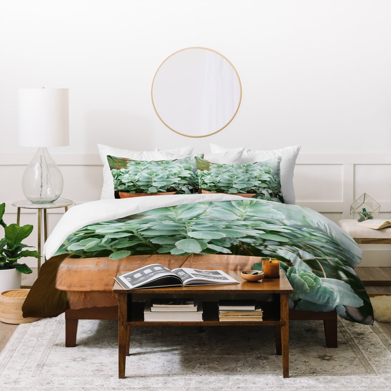 Chelsea Victoria Mint Green Succulent Duvet Cover