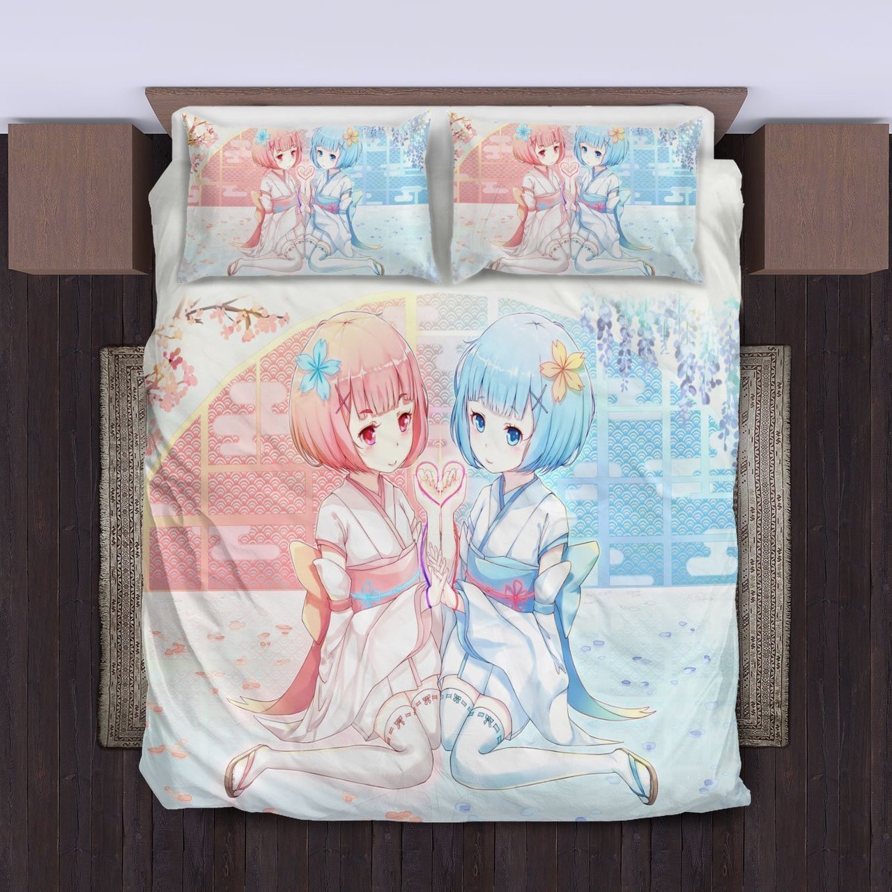 Chibi Ram & Rem Bedding Set 2