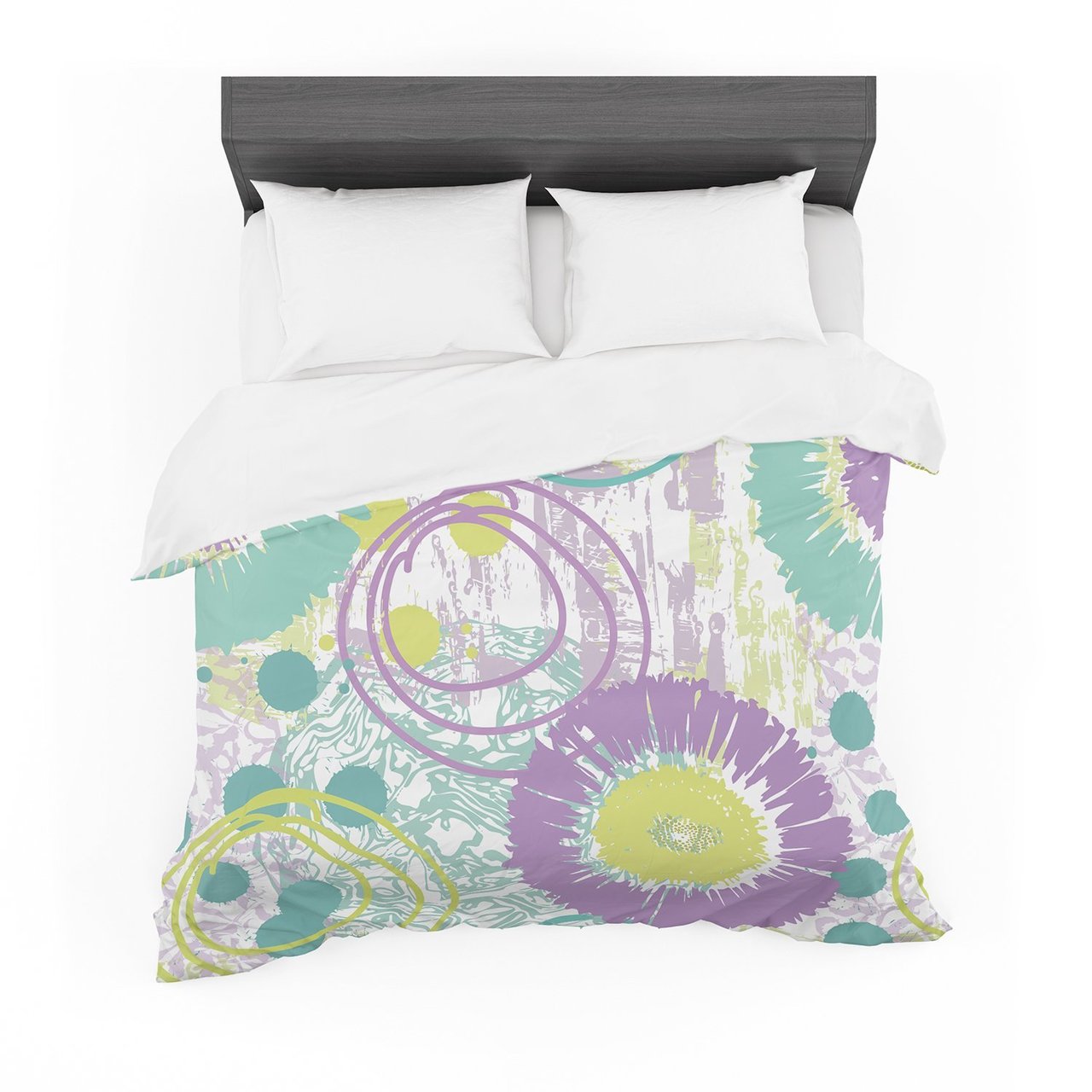 Chickaprint ‘Splatter’ Purple Teal Featherweight3D Customized Duvet Cover Bedding Sets