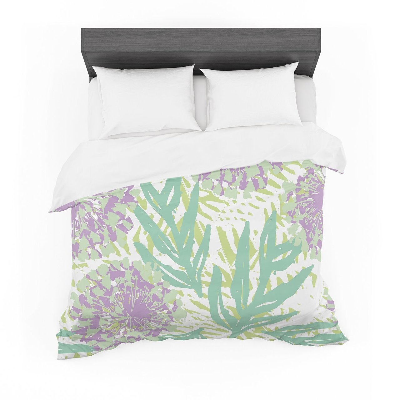 Chickaprint ‘Varen’ Purple Green Featherweight3D Customized Duvet Cover Bedding Sets
