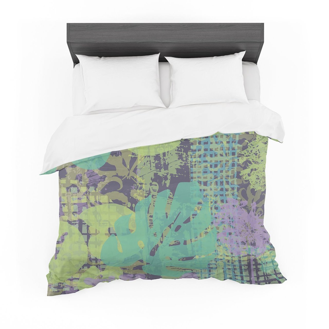 Chickaprint ‘Verdure Collage’ Green Teal Featherweight3D Customized Duvet Cover Bedding Sets