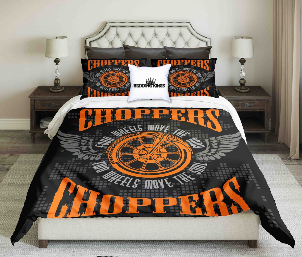 Choppers Orange Black | kings3D Customized Duvet Cover Bedding Sets
