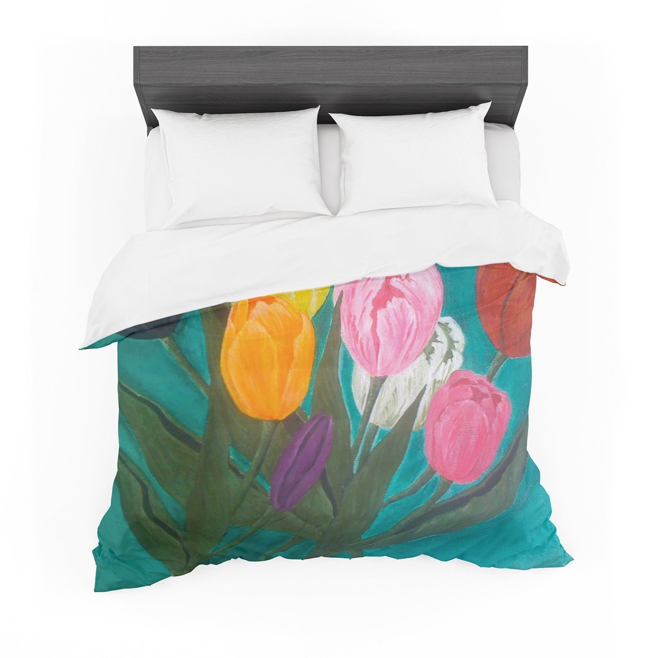 Christen Treat ‘Tulips’ Rainbow Flower Featherweight3D Customized Duvet Cover Bedding Sets